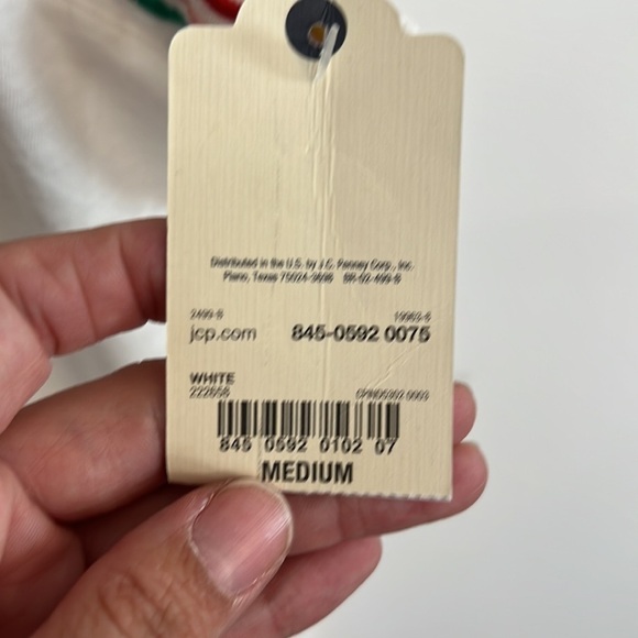 ST. John’s Bay white square neck multi- color edge ruffle sleeve tank size M NWT - Picture 8 of 12